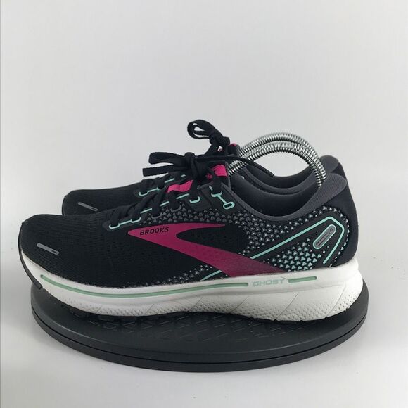 Brooks Ghost 14 Black/Pink Athletic  Running Shoes 1203561B013 Women’s Size 10 - Picture 8 of 12